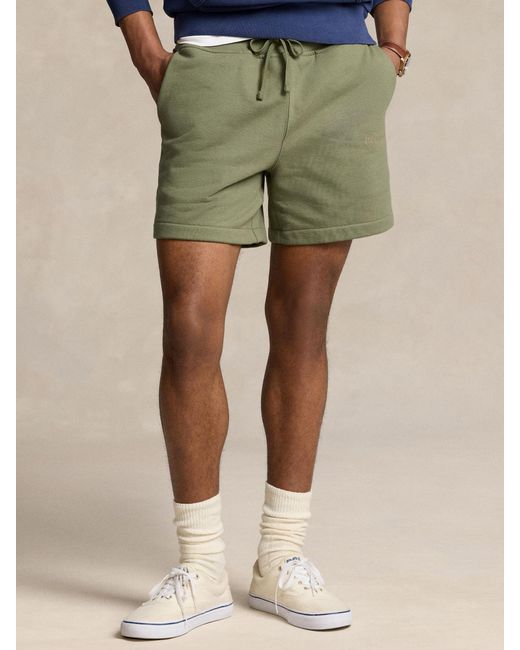 Ralph Lauren Green Heavyweight Logo Fleece Shorts for men