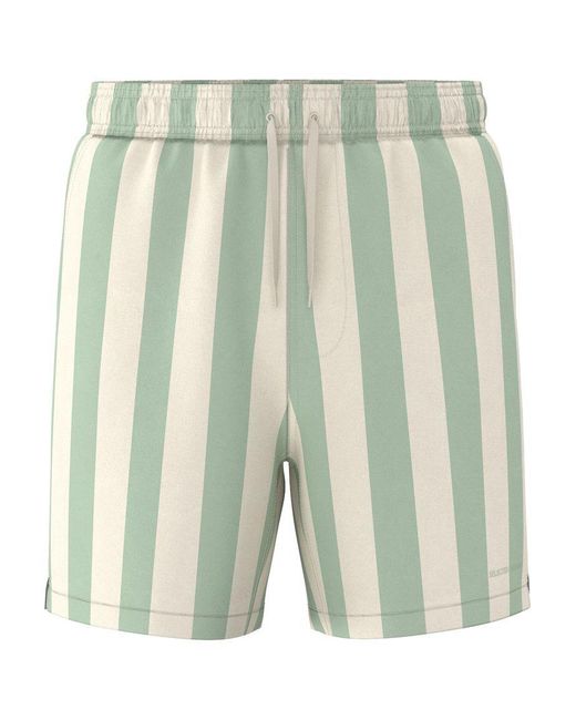 SELECTED Green Stripe Swim Shorts for men