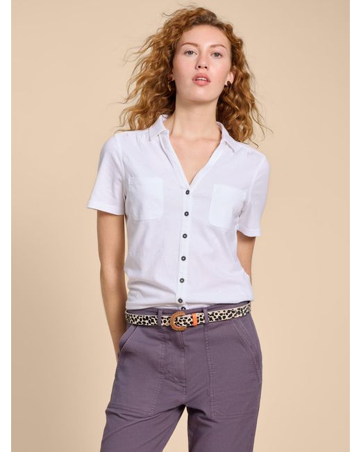 White Stuff Multicolor Penny Pocket Embroidered Shirt