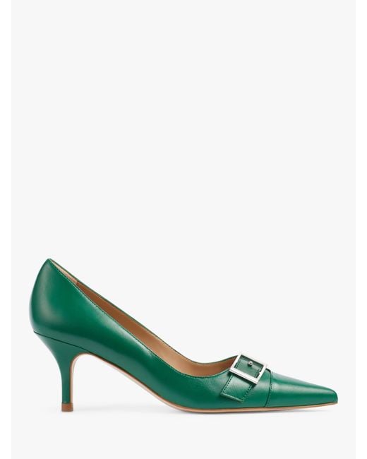 L.K.Bennett Green Billie Nappa Leather Pointed Court Shoes