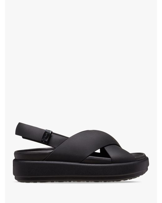 CROCSTM Black Brooklyn Luxe X-strap Sandals