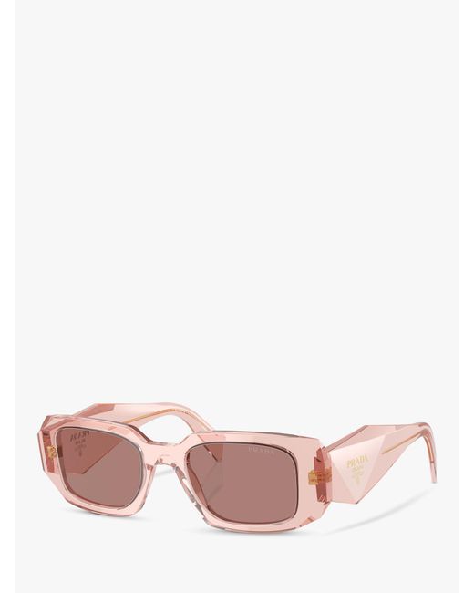 Prada Pink Pr 17ws Rectangular Sunglasses