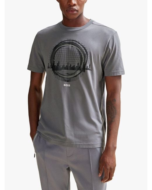 Mens grey hugo boss t shirt cheap