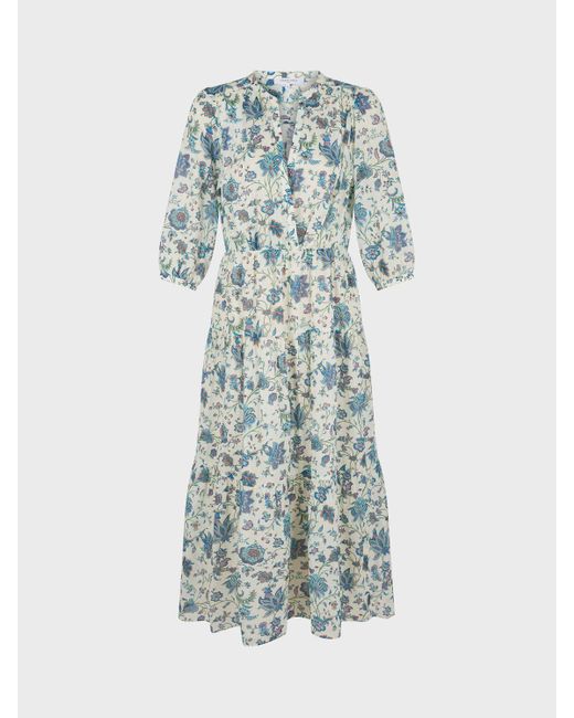 Gerard Darel Blue Elysee Floral Tiered Dress