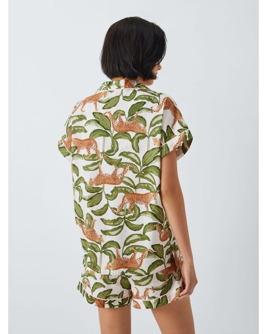 John Lewis Multicolor Amber Jungle Short Shirt Pyjama Set