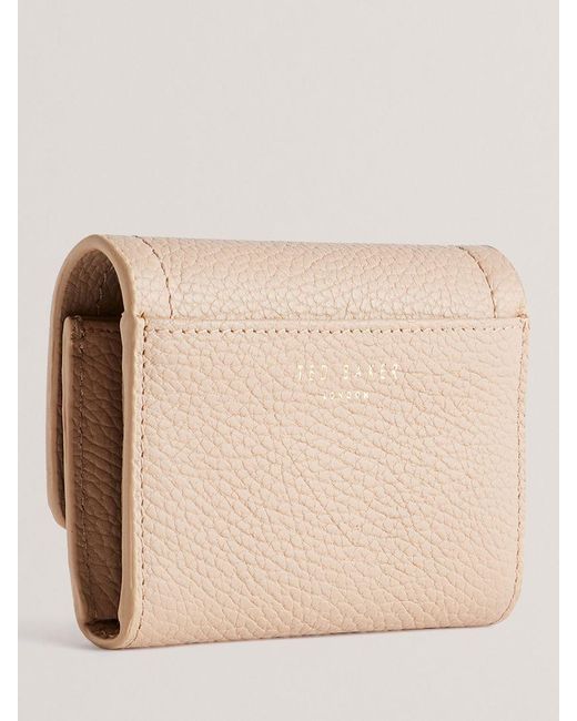 Ted Baker Natural Imperia Lock Detail Fold Over Small Leather Purse