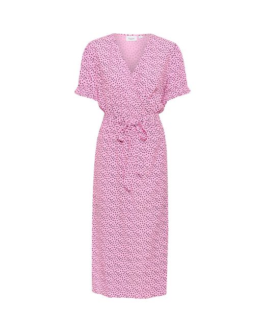 Saint Tropez Pink Zanni Short Sleeve V-neck Wrap Dress