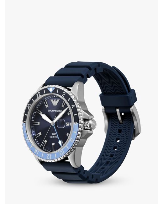 Emporio Armani Blue Ar11592 Enamel Dial Silicone Strap Watch for men