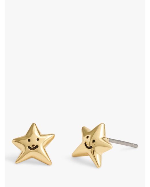COACH Metallic Smiley Star Stud Earrings