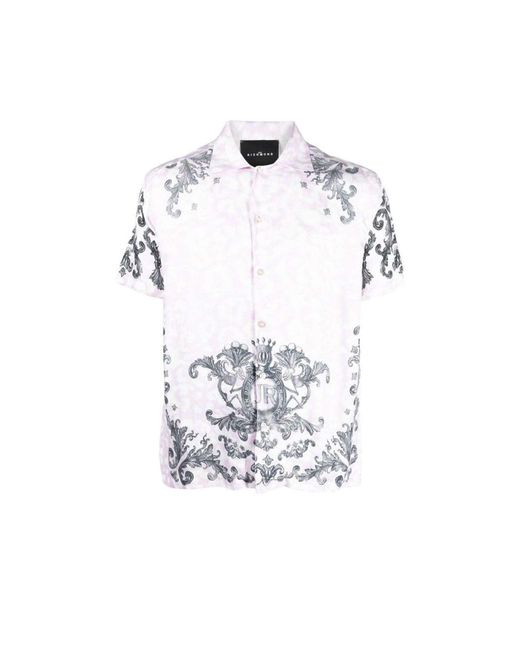 John Richmond Printed Shirt With Jr Logo On Front in White for Men | Lyst