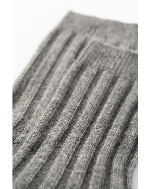 Johnstons Gray Charcoal Cashmere Lounge Socks