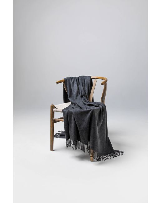 Johnstons Blue Charcoal Cashmere Throw