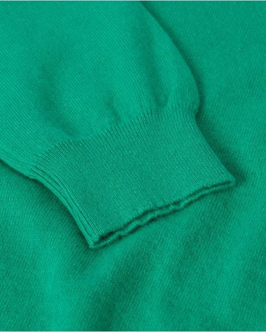 Johnstons Green Lunan Classic Bright Cashmere Crew Jumper