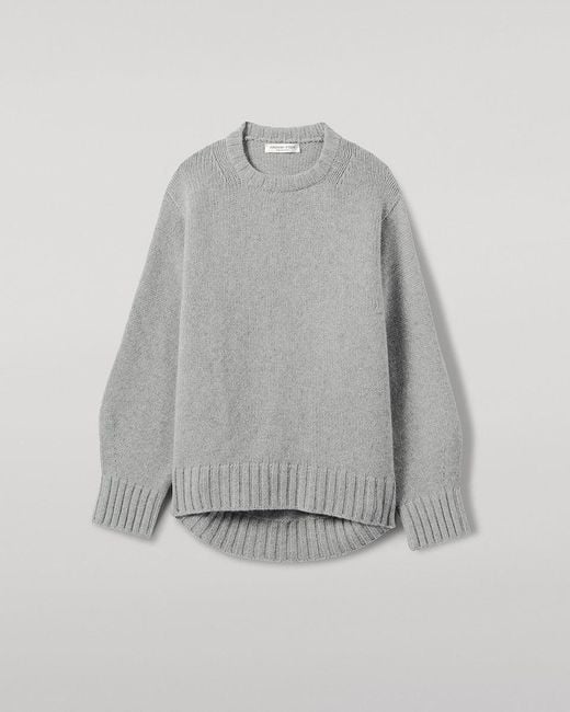 Johnstons Gray Relaxed Light Cashmere Jumper