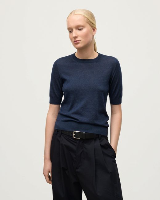 Johnstons Blue Honor Superfine Cashmere T-Shirt