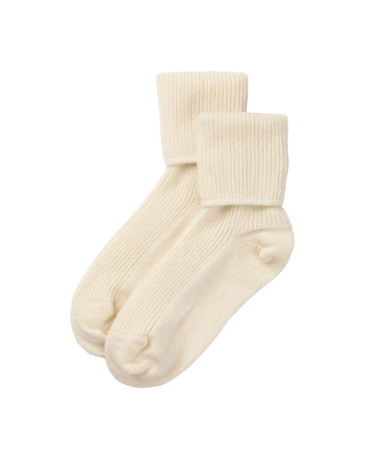 Johnstons White Pure Cashmere Bed Socks