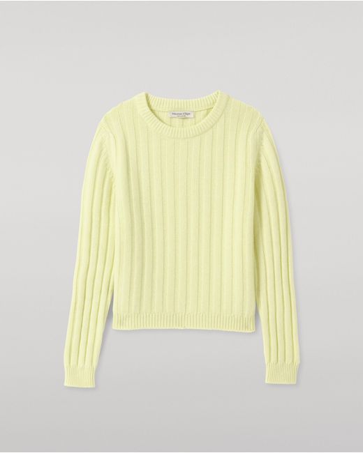 Johnstons Yellow Lecht Cashmere Crew Jumper