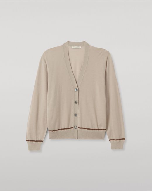 Johnstons White Effie Superfine Cashmere Cardigan