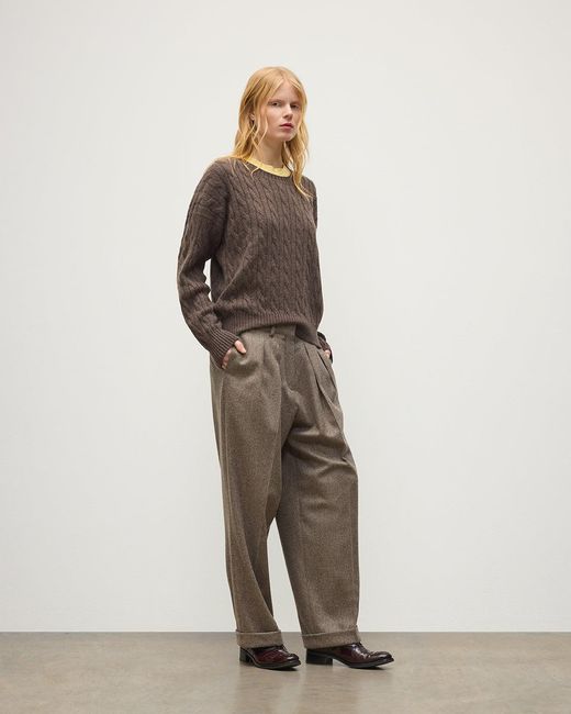 Johnstons Brown Kylesku Cashmere Jumper