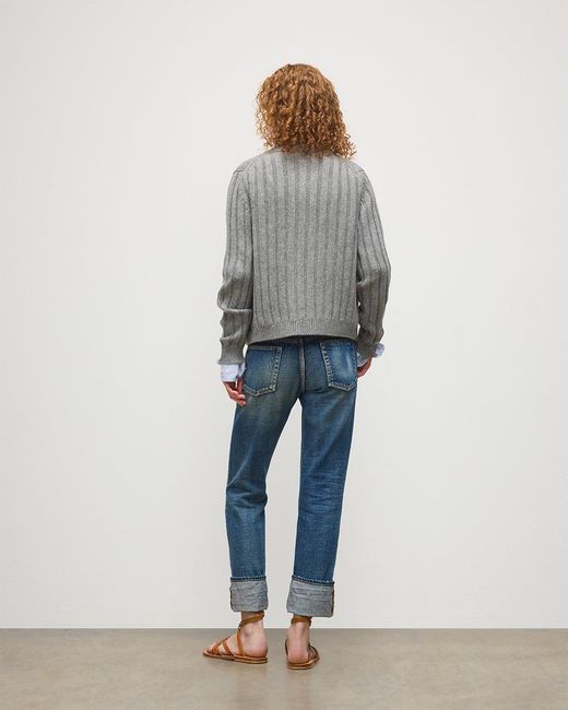 Johnstons Blue Lecht Cashmere Crew Cardigan