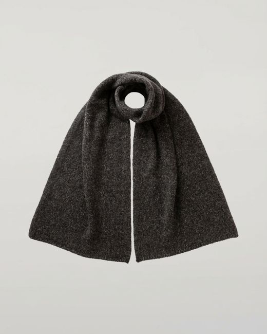 Johnstons Black Cashmere Bouclé Charcoal Scarf