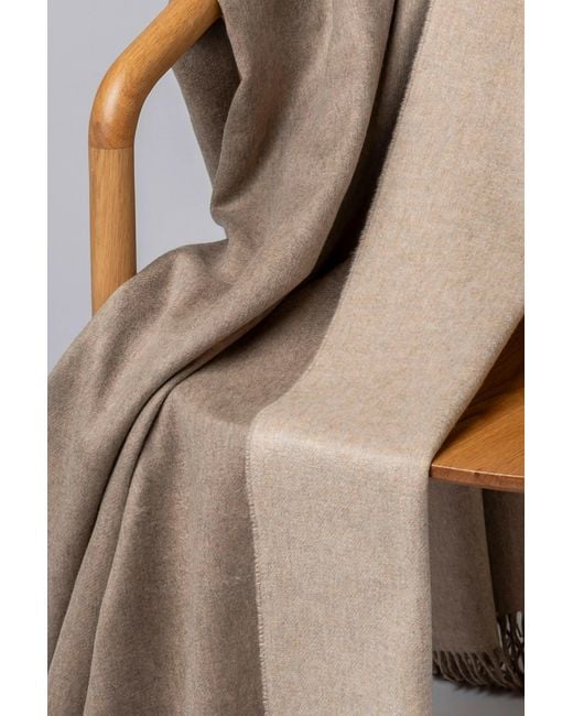 Johnstons Brown Reversible Cashmere Bed Throw