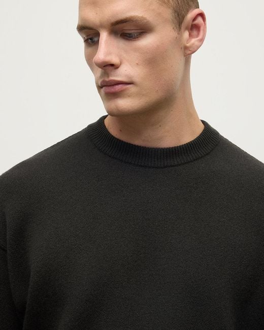 Johnstons Black Double Faced Dark Sweatshirt for men