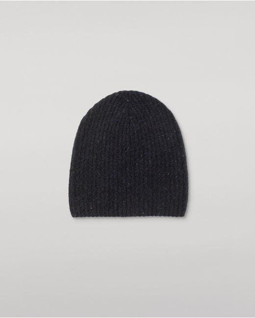 Johnstons Blue Traquair Donegal Cashmere Ribbed Beanie