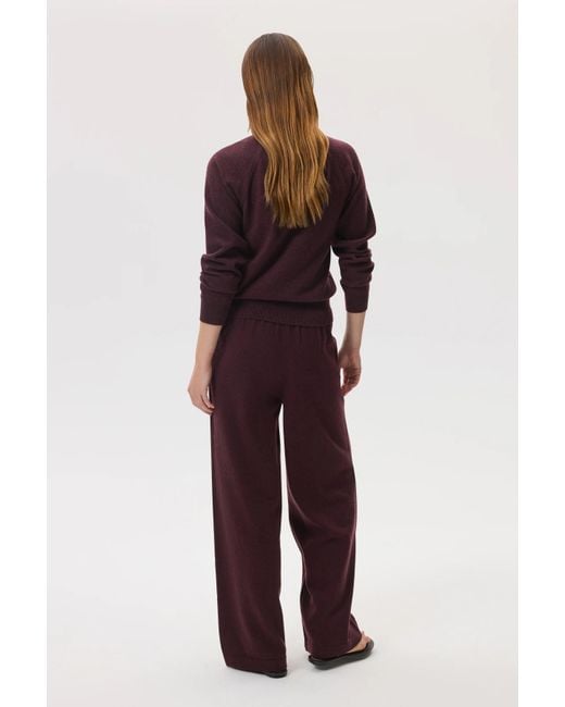 Johnstons Red High Rise Dark Cashmere Culottes