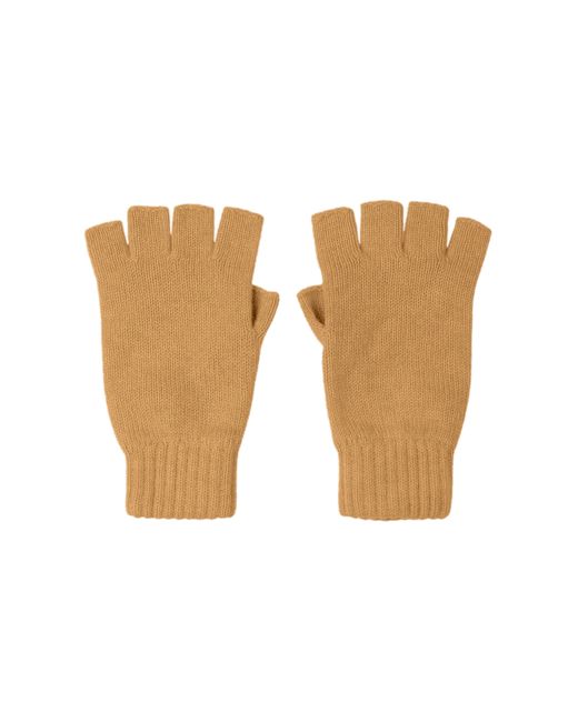 Johnstons White Fingerless Cashmere Gloves