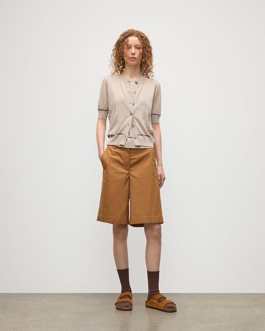 Johnstons White Brae Merino Short Sleeve Cardigan