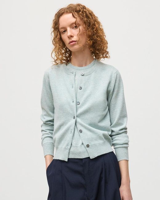 Johnstons Blue Iris Light Classic Cashmere Cardigan