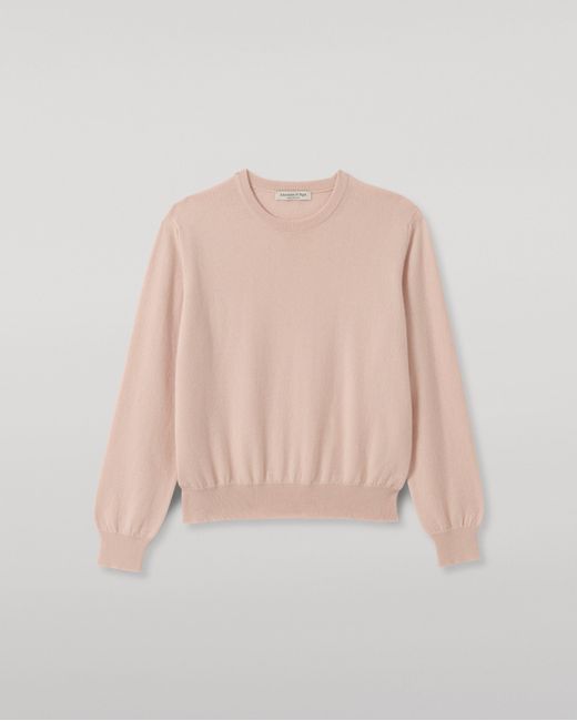 Johnstons Blue Lunan Classic Light Cashmere Crew Jumper