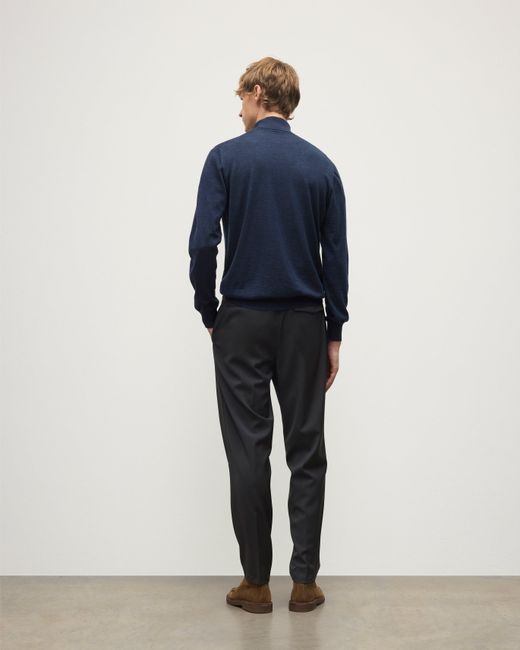 Johnstons Blue Fin Cashmere Roll Neck Jumper for men