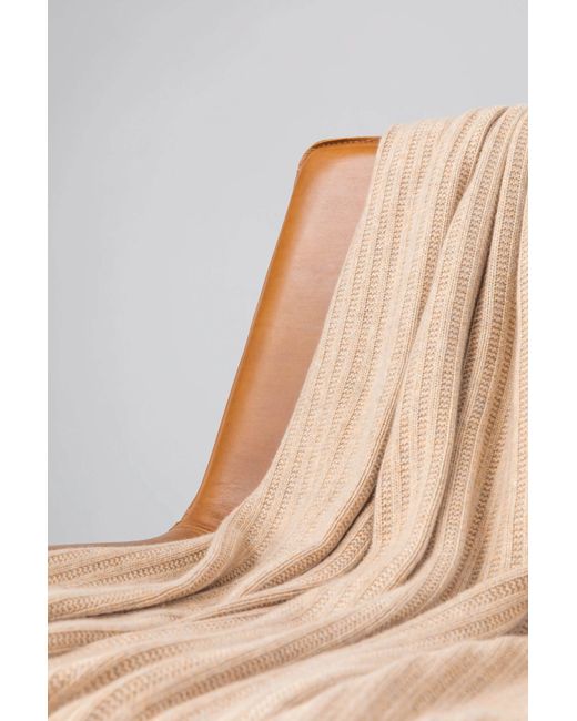 Johnstons Natural Texture Knitted Cashmere Throw