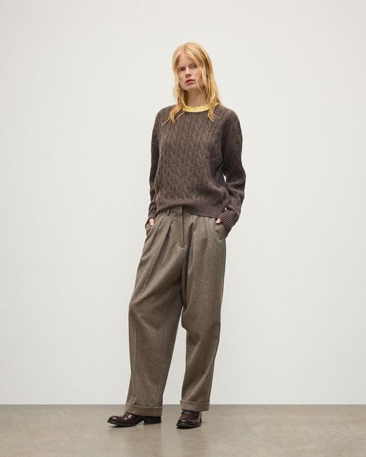 Johnstons Brown Kylesku Cashmere Jumper