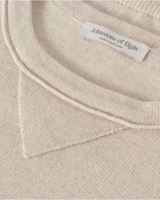 Johnstons White Stella Natural Cashmere Sweatshirt