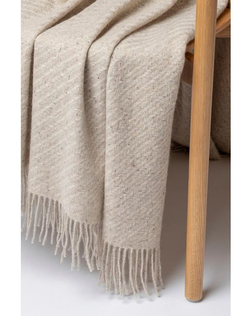 Johnstons Natural Lofty Twill Cashmere Throw