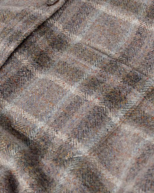 Johnstons White Slate Tweed Check Oversized Shirt