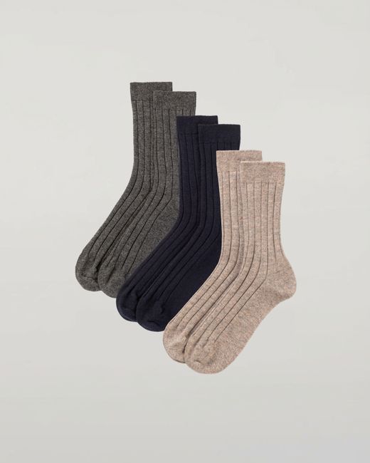 Johnstons Blue Fleming Cashmere Socks Gift Set for men