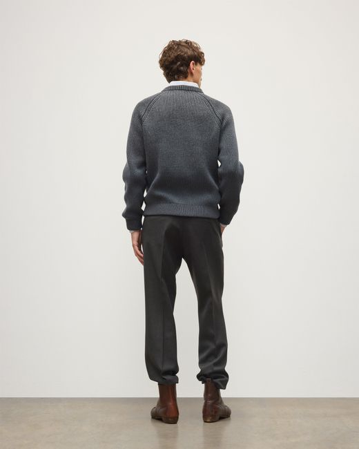 Johnstons Black Pioneer Ombre Cashmere Jumper for men