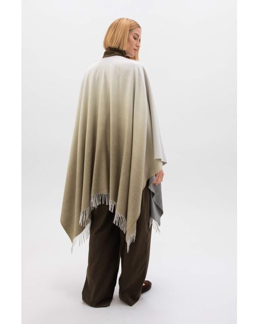 Johnstons Green Ombré Cashmere Cape