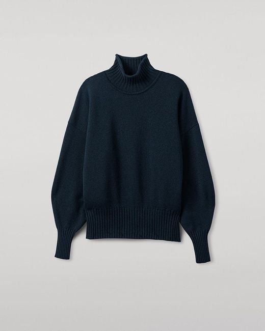Johnstons Blue High Neck Bottle Cashmere Jumper