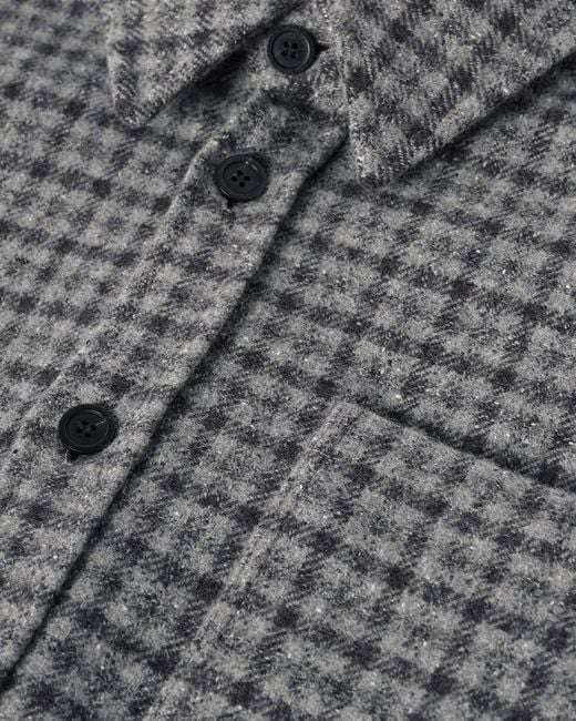 Johnstons Gray Cashmere Wool Blend Overshirt for men