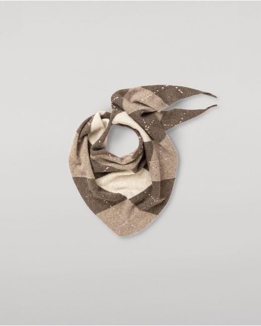 Johnstons White Clan Argyle Cashmere Bandana