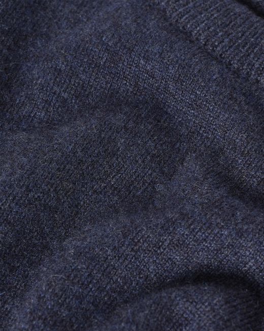 Johnstons Blue Rory Classic Cashmere Crew Jumper for men