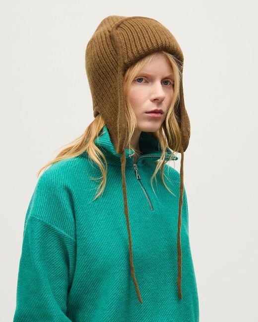 Johnstons Green Dewar Cashmere Deer Stalker Beanie