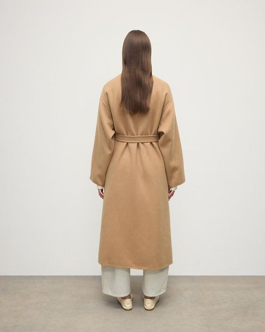 Johnstons Natural Camel Cashmere Wrap Coat