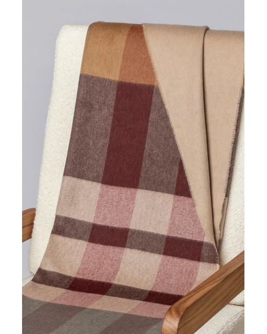 Johnstons Natural Check Reversible Cashmere Throw