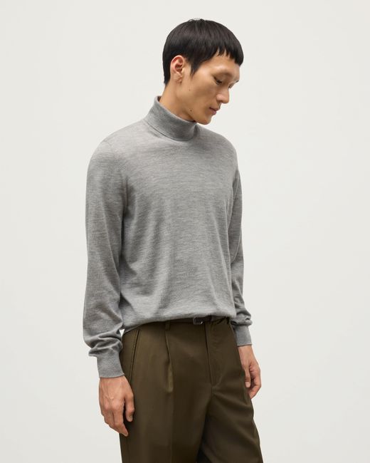 Johnstons Gray Fin Cashmere Roll Neck Jumper for men
